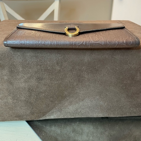 Dior Brown Leather and PVC Trotter Style Wallet/Clutch - Picture 5 of 12